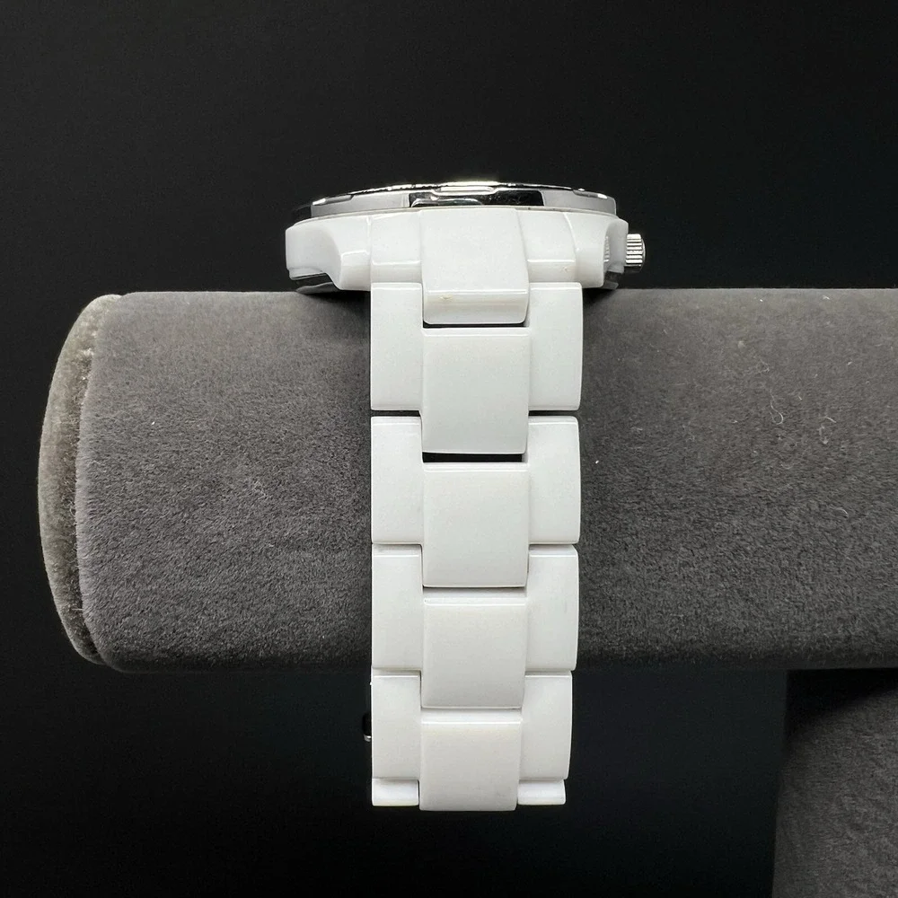 Relic Women's Watch White Band Analog Rhinestone Bezel 165FT Water Resistant